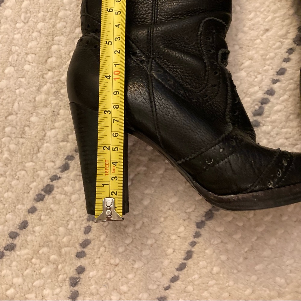 Michael Kors Black Leather Pull On High Heel Boots - Picture 6 of 6